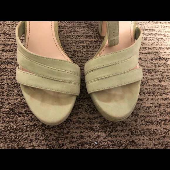 Miu Miu teal green heels. ADORABLE great CONDITION - Picture 3 of 6